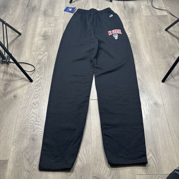NWT Champion NC State Wolfpack Fleece Joggers Black Mens Small Sweatpants NEW - Picture 3 of 4
